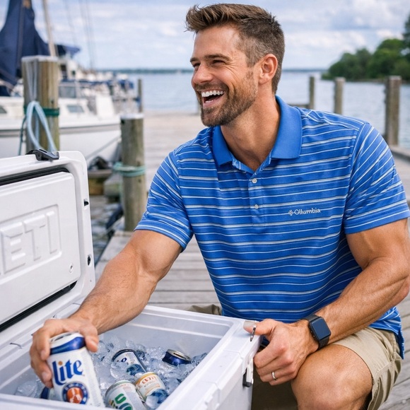 Columbia Sportswear Company Other - Columbia Omni Wick Polo Mens Size Small Blue Beach Fishing Work Sport Shirt